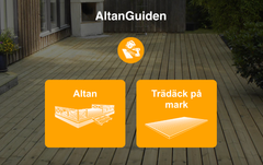 Startsida AltanGuiden, välj altan eller trädäck på mark.
