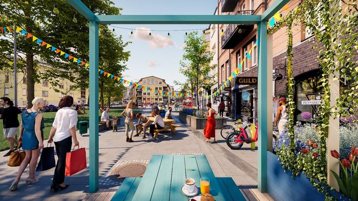 Sankt Persgatan ingår i årets Sommar i city. Bild: Norrköpings kommun