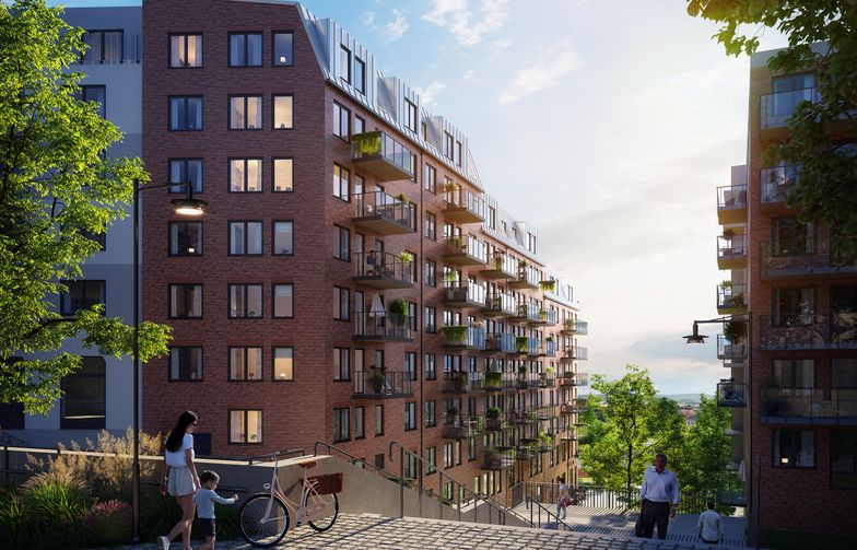Kvarteret Elverkshuset i centrala Nacka har nära till både storstad, skog och skärgård. Illustration: 3D vision
