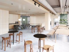 Kök och matplatser på Bjerkings nya kontor i Uppsala. Bild: MER Arkitekter