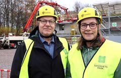 Pressbild: Berndt Jonsson, Byggföretagen och Susanna Stymne Airey, Afa Försäkring. Foto: Linda Harling.