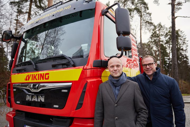 Ifs koncernchef, Morten Thorsrud, och Hans Petter Semmelmann, koncernchef på Viking Räddningstjänst
