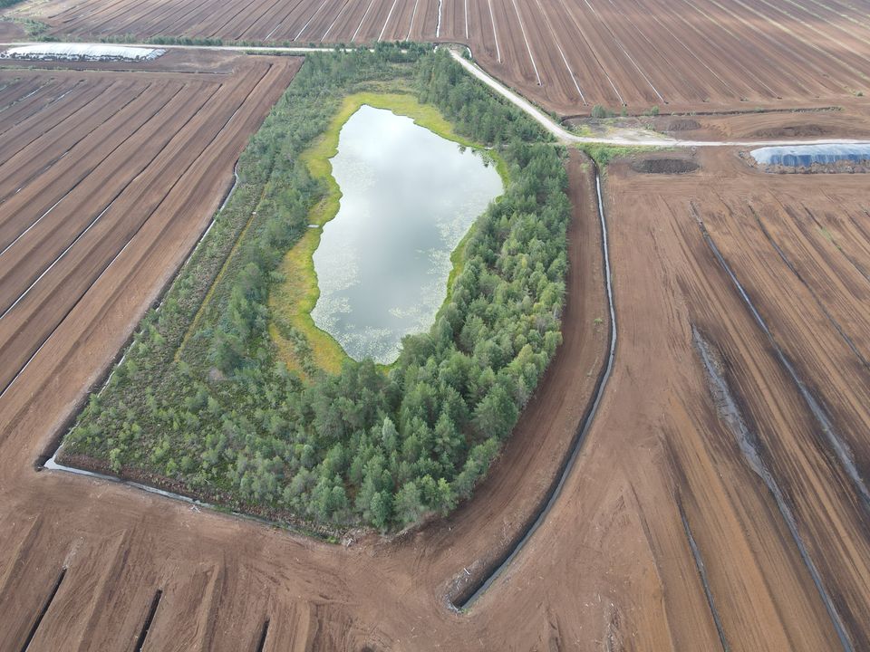 opåverkad tjärn i produktionsområde