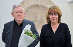 Honnörsstipendiater; Hans Lundgren och Stina Opitz.Foto: Claes Lundkvist/Linköpings kommmun.