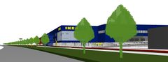 IKEA Kållered sett från nordöst och E6an