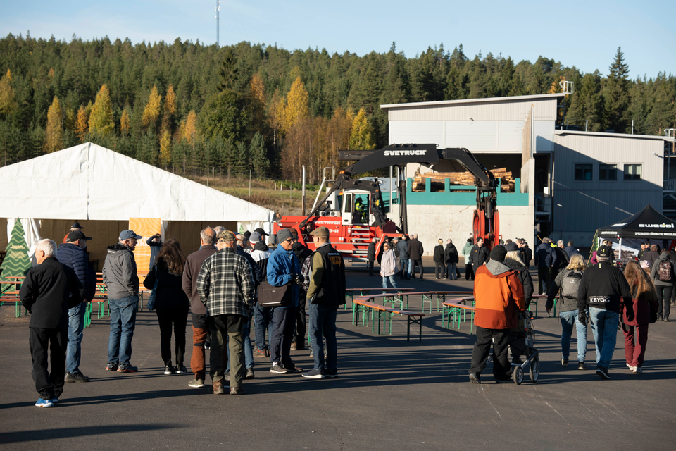 Invigning av timmersorteringen på Kåge Såg