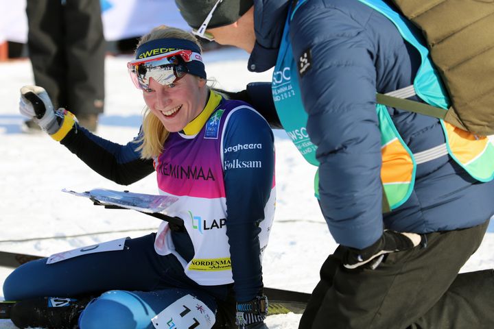Linda Lindkvist tog karriärens första VM-medalj i form av ett guld. Bild: Caroline Karlsson