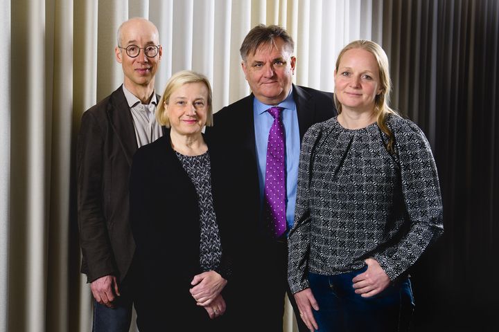 Fr v Mats Bergman, ordförande, Cecilia Hermansson, Håkan Frisén, Sara Rosengren