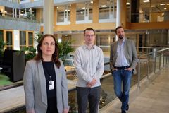 Elin Henriksson, Emil Askestad, Andreas Ek, analytiker och statistiker på Afa Försäkring. Foto: Adam Fredholm