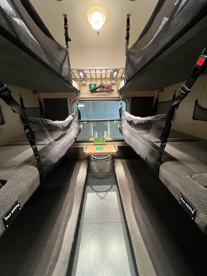 Kupé i liggvagn för sex resenärer