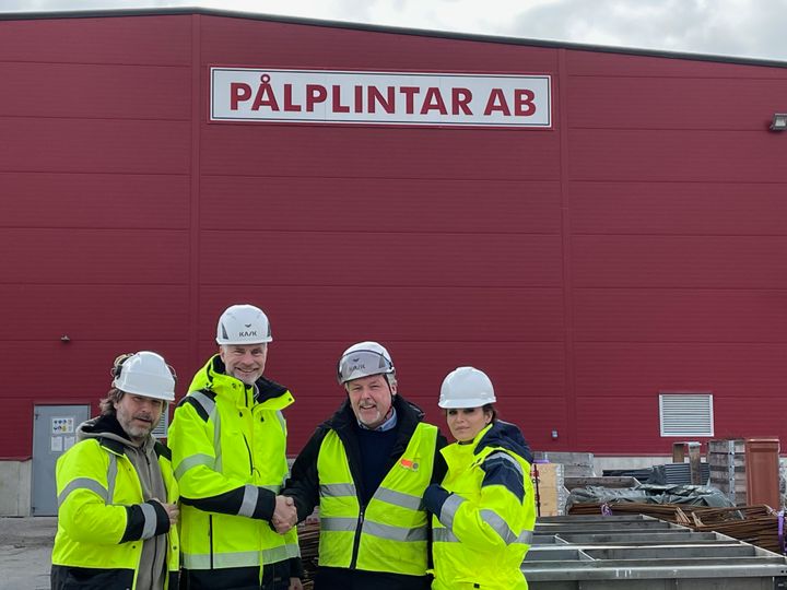 Stark leveranskedja för prefab till byggindustrin: Tommy Åvik, Åvik Transport; Per Ingeson, Pålplintar; Anders Eriksson, Braås Åkeri och Claudia Samuelsson, Pålplintar.