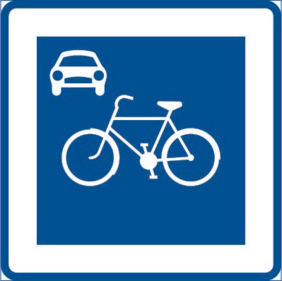 Vägmärke för cykelgata, E33.