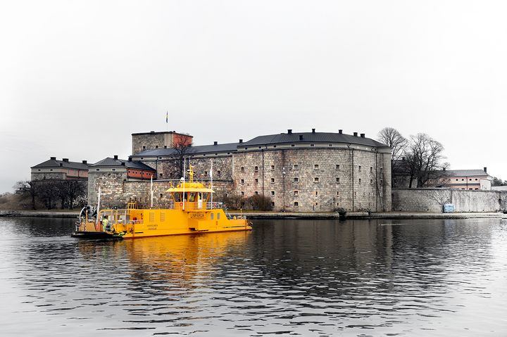 Linfärjan Vaxholmen på en provtur mellan Vaxholm och Kastellet. Bild: Trafikverket, Truls Persson