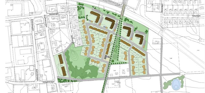 Ett nytt villaområde i Laholm har utformats i samarbete mellan tjänstedesigners och arkitekter. OBS! Bilden får ej användas utan tillstånd.