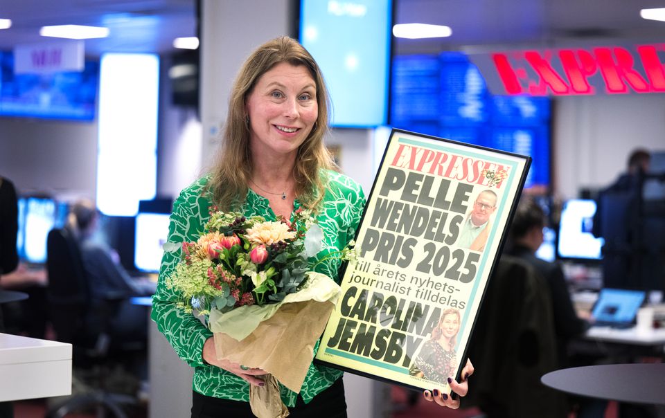 Foto: Olle Sporrong Bild: Tv4 Kalla Fakta reportern Carolina Jemsby får Per Wendels pris 2025