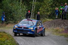 Full fart med sikte på en tredje triumf i SM den här säsongen. Johan Kristoffersson går för seger i Rally Blekinge.