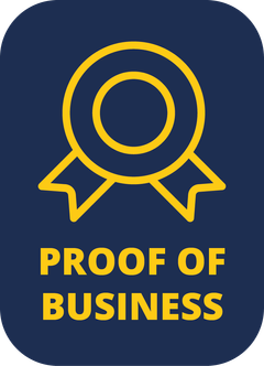Logotyp för regeringsuppdraget Proof of Business