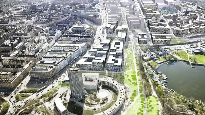 Visionsbild på östra Hagastaden