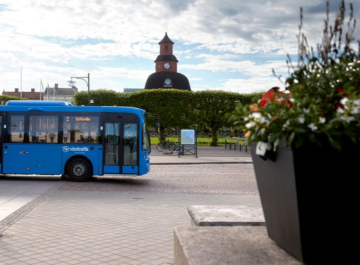 Lidköpings nya elbussar visas upp den 13 augusti. Foto: Thomas Harrysson