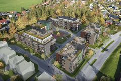 AF Gruppen har tecknat avtal med Brekkeveien 19 Utvikling om byggnation av bostadsprojektet ”Brekketunet” i Ås i Viken, Norge. Ill. OBOS Nye Hjem/Løvenskiold Eiendom.