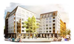 Kvarteret Vapenhuset ska ge 800 nya bostäder, ett torg och trevliga stadsmiljöer. Illustration: Ettelva arkitekter