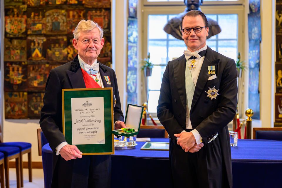 Jacob Wallenberg, Wallenbergstiftelserna, tar emot Näringslivsmedaljen 2025