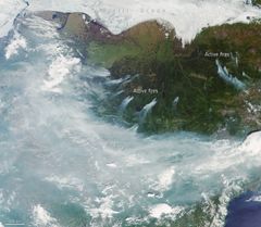 Bränder i Sibiren under juni 2020. Innehåller Copernicus Sentinel data (2020), bearbetad av ESA, CC BY-SA 3.0 IGO.
