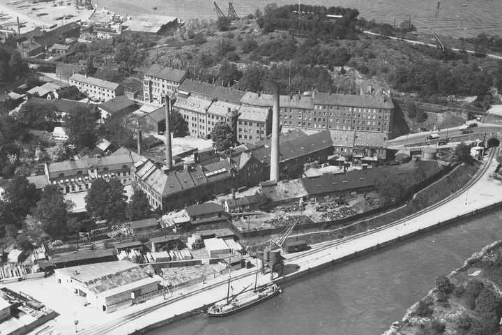 Fabriken från Danvikstull 1937, Wikipedia.