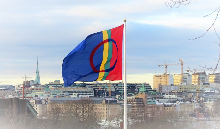 Samiska flaggan. Foto: Maria Johansson