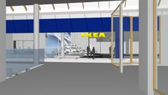 IKEA Kållered interiören när man kommer in från entrén på den östra sidan, första våningen