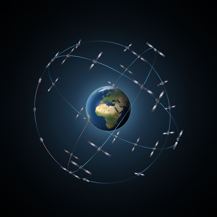 Illustration av Galileo-satelliterna. Illustration: ESA