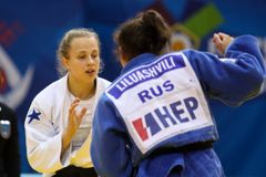 Ida Eriksson (vitt) tar brons vid U23-EM efter rysaren mot Dali Liluashivili från Ryssland. Foto: EJU.