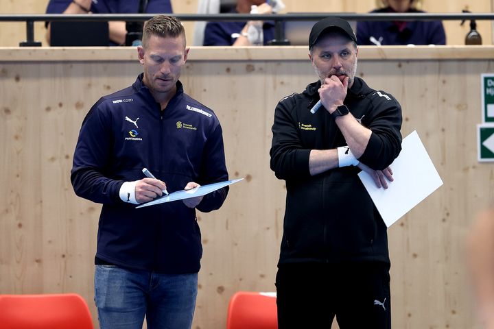 Förbundskaptenerna Niklas Nordén och Thomas Brottman har tagit ut sin första VM-trupp. Foto: Per Wiklund