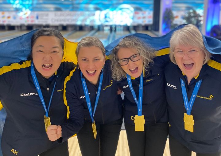 Annika Kilander, Anna Staflund, Christina Dahlgren och Eva Vännman vann guld i 4-manna.