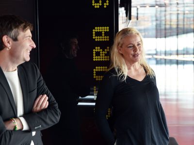 Henrik Lillsjö (UKK:s vd) och Malena Ernman på UKK