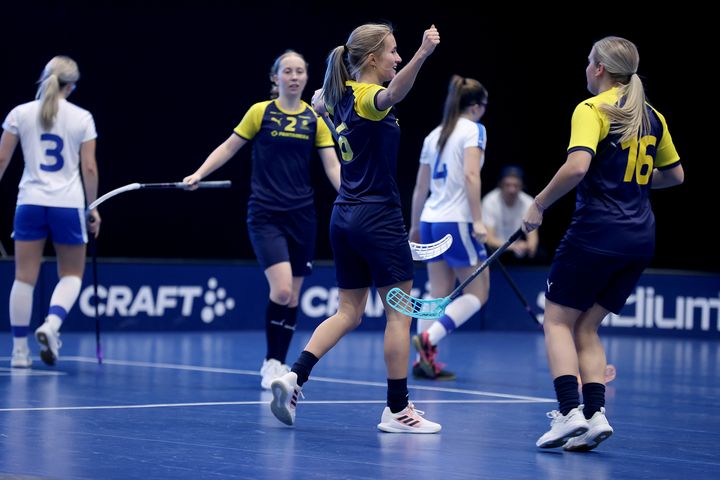 Hanna Nordstrands tre mål var en stor anledning till segern mot Finland. Foto: Per Wiklund