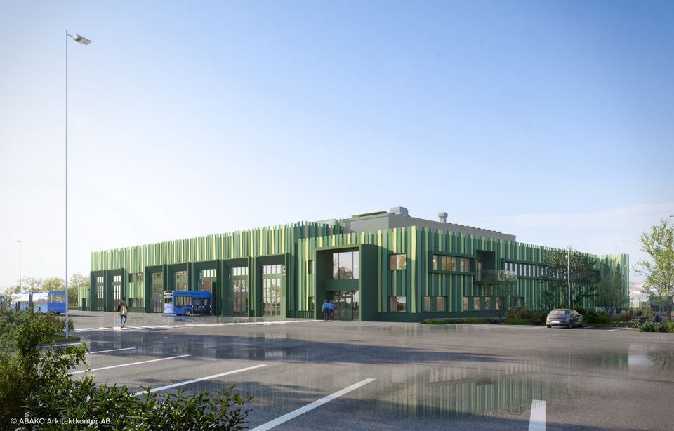 Bussdepå Järnbrott visualiseringsbild