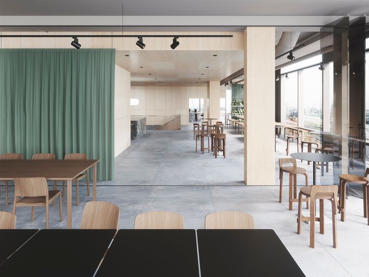Matplatser på Bjerkings nya kontor i Uppsala. Bild: MER Arkitekter