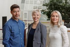 Forskare vid Umeå universitet, från vänster: Robert Lundmark, Susanne Tafvelin och Hanna Irehill. Fotograf: Malin Grönborg