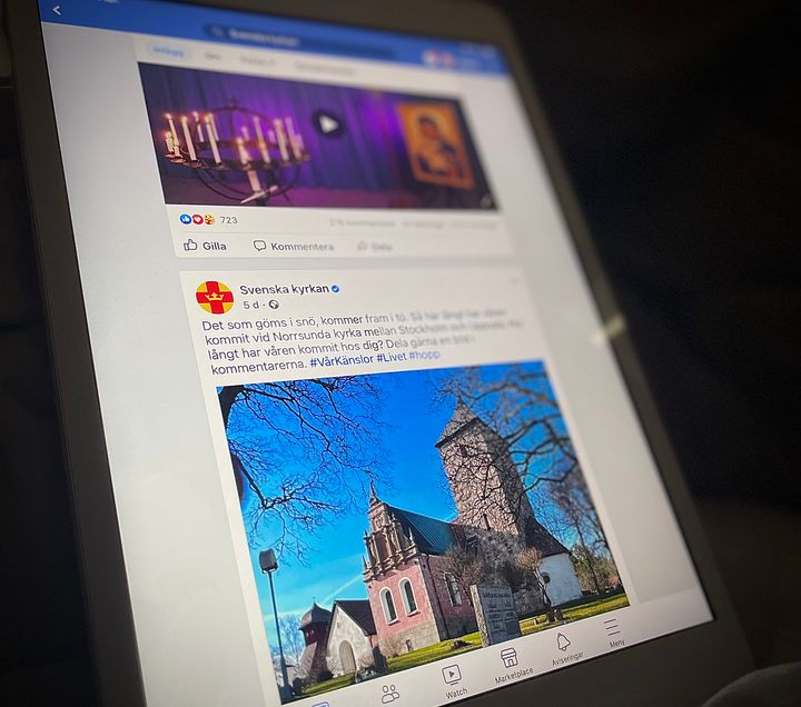 Sedan i torsdags har Svenska kyrkan inte kontroll över ett antal nationella Facebook-konton. Foto: Mikael Stjernberg.