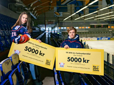 Vinnare hockesystipendiet 2018 - Lisa Östrup och Alex Forslund