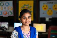 Lavanya, 22 från Indien har gått en ledarskapsutbildning via Plan International och jobbar nu för att få fler tjejer i jobb och ledande roller. Foto: Plan International/ Vivek Singh