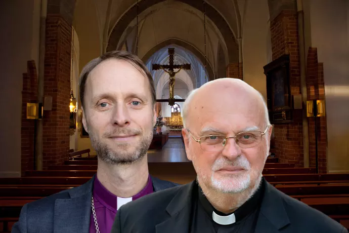 Mikael Mogren, biskop i Västerås stift och kardinal Anders Arborelius, biskop i Stockholms katolska stift möts i Västerås domkyrka för ett unikt samtal om kyrkans enhet.