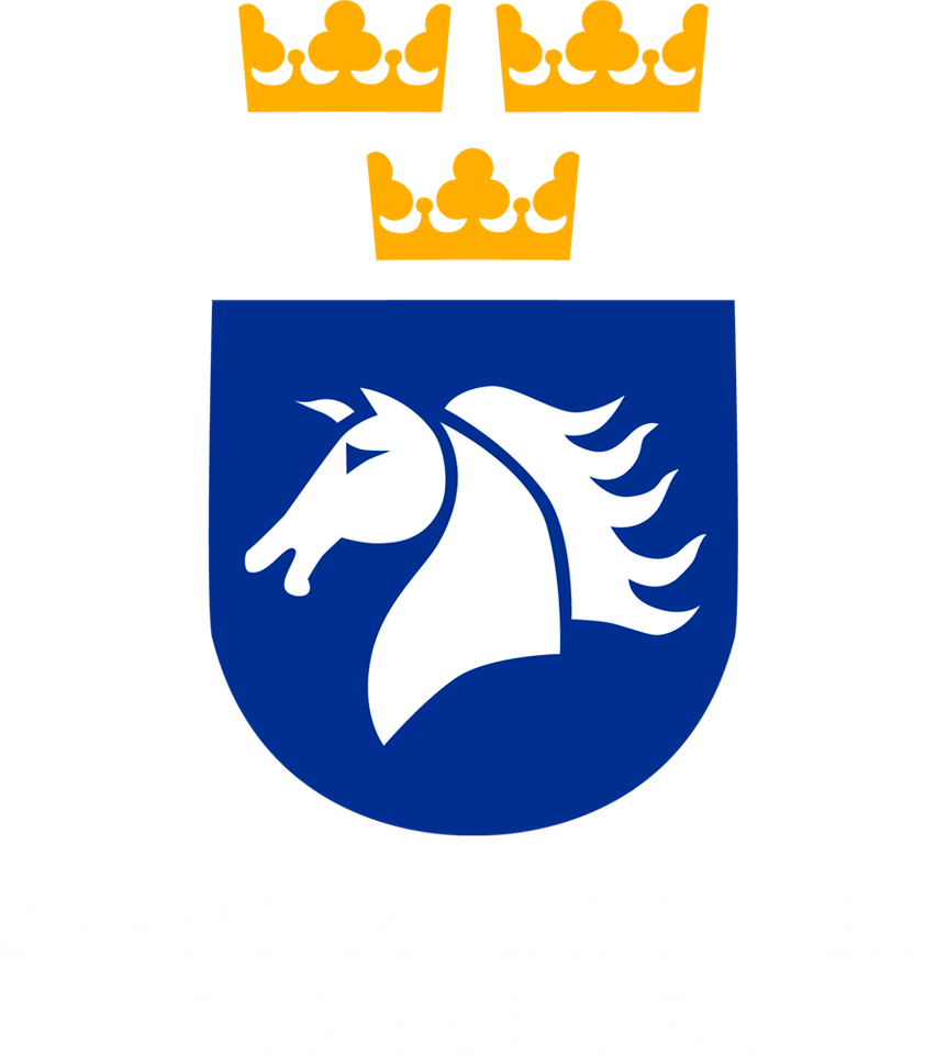 Svenska Ridsportöfrbundet logga vit text