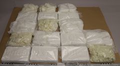 Över 69 kilo kokain flöt i land vid Höganäs. En uppmärksam privatperson kontaktade Tullverket. Foto: Tullverket