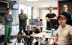 From left to right: Victor Nilsson, Machine Learning Engineer; Maxim Chukharkin, Machine Learning Engineer; Emil Granberg, Technical Developer; Mats Berggrund, Senior Software Developer; Maciek Drejak, CTO; Mats Sällström, CEO; Joakim Wigström, Senior Software Developer