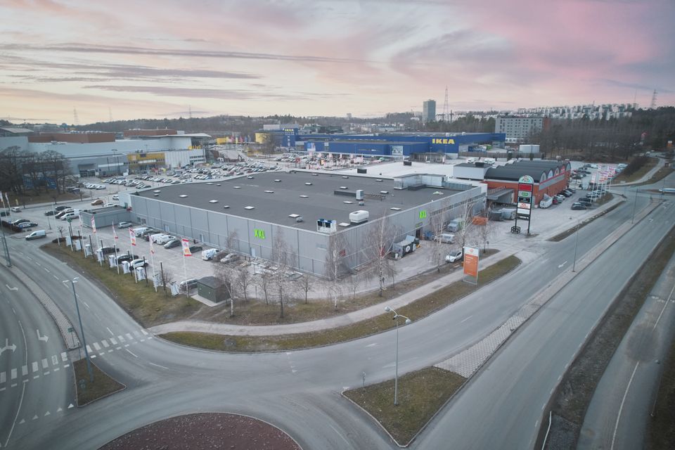 Drönarfoto på XXL Kungens kurva