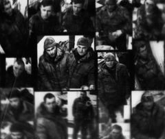 Ryska soldater på ett postkontor skickar föremål plundrade i Ukraina, april 2022. Från projektet "Do not look at pain of others" där konstnären arkiverat bilder från nyheterna. Foto: Lisa Bukreyeva