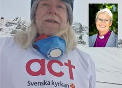 Hallänningen och maratonlöparen Håkan Jonsson och biskop Susanne Rappmann är två av alla de som springer till förmån för årets Världens barn-kampanj. Den 23 september springer de in i Kungsbacka.