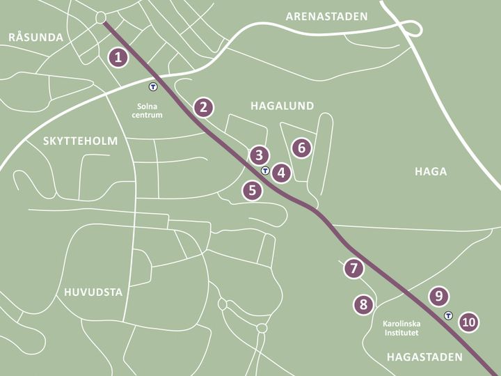 Tio projekt omvandlar Solnavägen till levande stadsgata - från Råsunda torg till Torsplan.